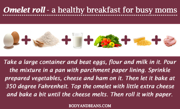 Omelet roll - a healthy breakfast for busy moms