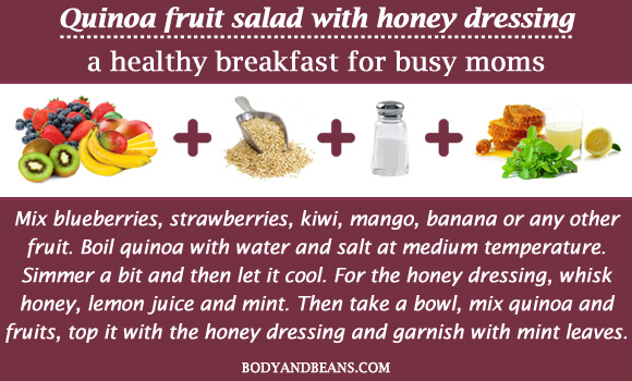 Quinoa fruit salad with honey dressing a healthy breakfast for busy moms