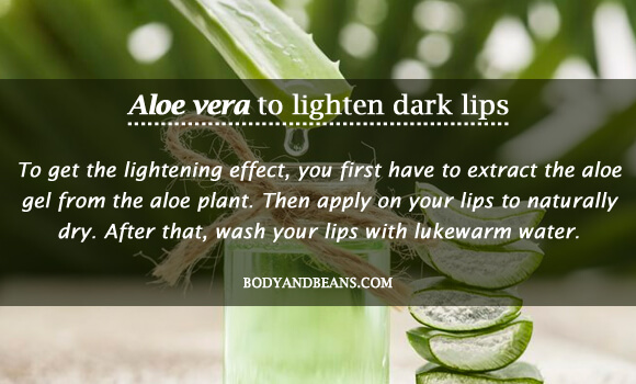 Aloe vera to lighten dark lips