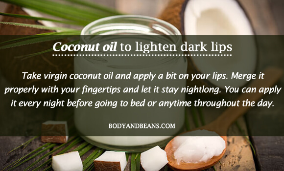 Coconut oil to lighten dark lips