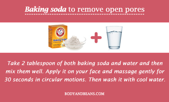 Baking soda to remove open pores