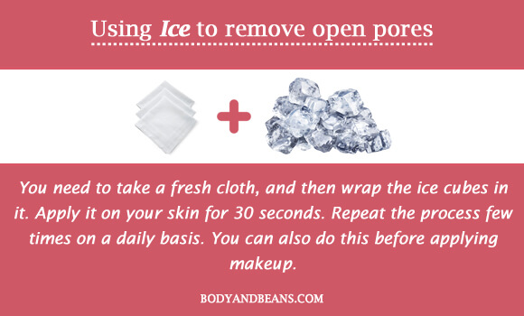 Using Ice to remove open pores