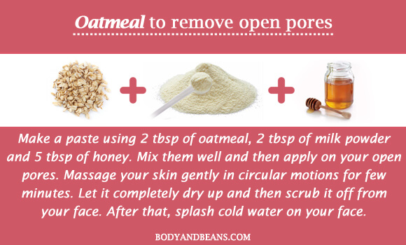 Oatmeal to remove open pores