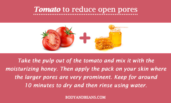 Tomato to reduce open pores