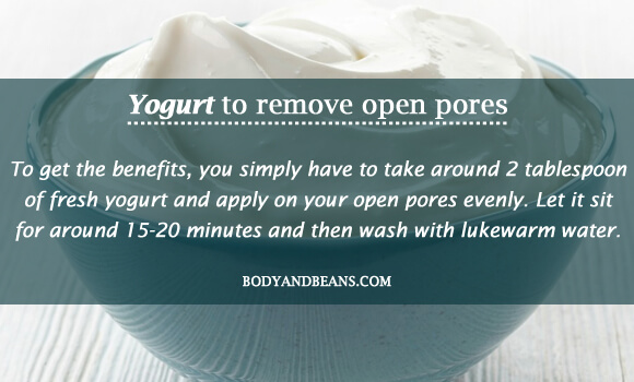 Yogurt to remove open pores