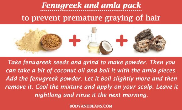 Fenugreek and amla pack to prevent graying of hair