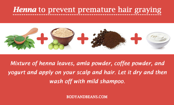 Henna to prevent premature hair graying