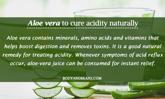 Aloe vera to cure acidity naturally