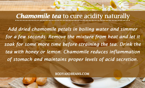 Chamomile tea to cure acidity naturally