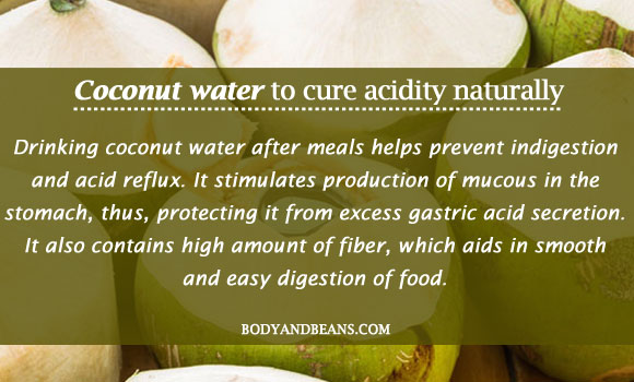 Coconut water to cure acidity naturally