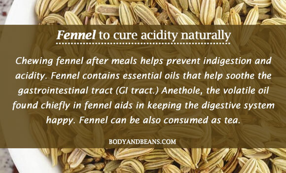 Fennel to cure acidity naturally
