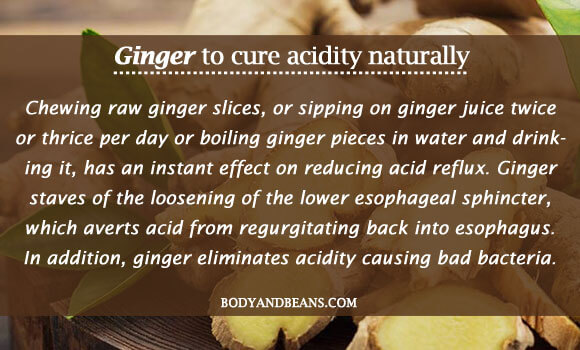 Ginger to cure acidity naturally