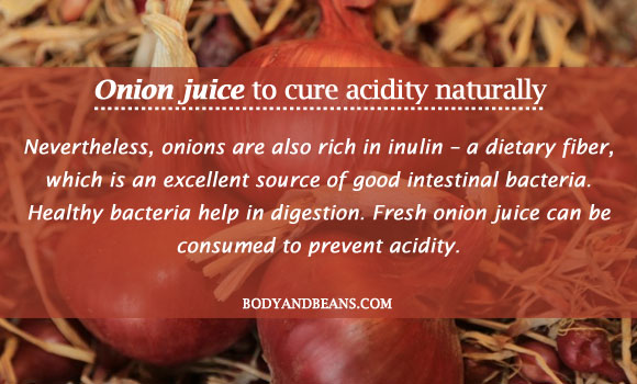 Onion juice to cure acidity naturally