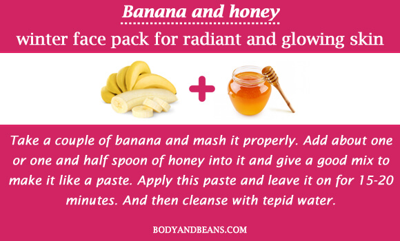 Banana and honey winter special face packs for radiant and glowing skin