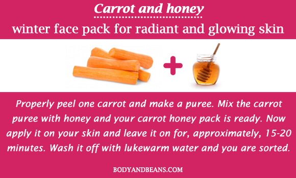 Carrot and honey winter special face packs for radiant and glowing skin