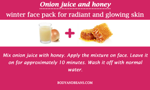 Onion juice and honey winter special face packs for radiant and glowing skin