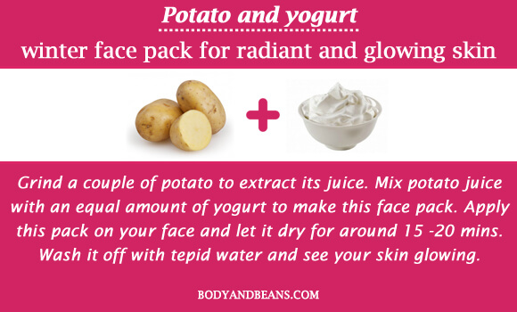 Potato and yogurt winter special face packs for radiant and glowing skin