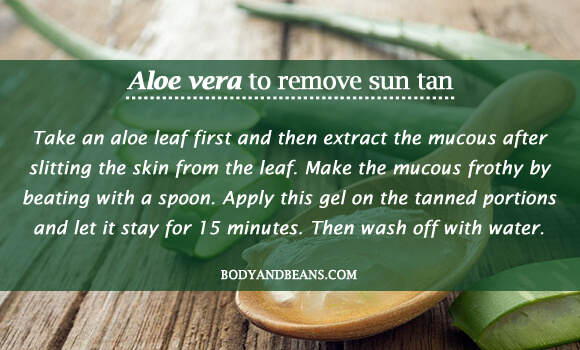 Aloe vera to remove sun tan
