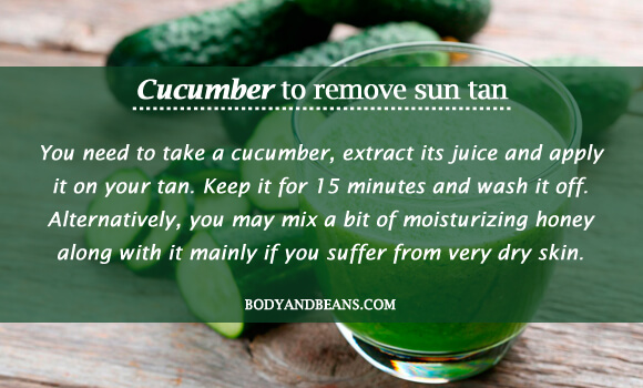 Cucumber to remove sun tan