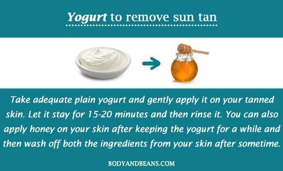 Yogurt to remove sun tan