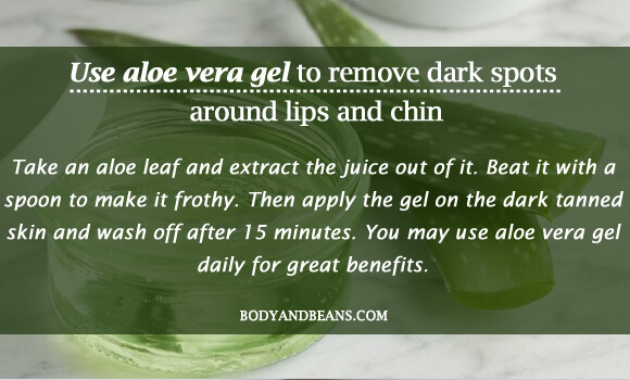 Use aloe vera gel to remove dark spots