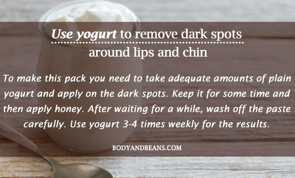 Use yogurt to remove dark spots