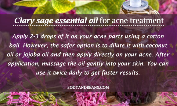 Clary sage essential oil for acne