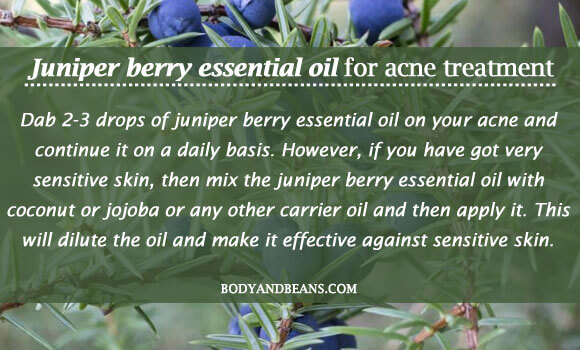 Juniper berry essential oil for acne