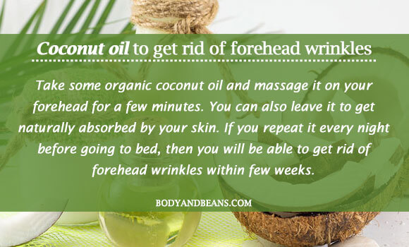 Coconut oil to get rid of forehead wrinkles