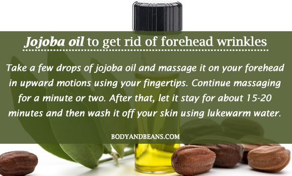 Jojoba oil to get rid of forehead wrinkles