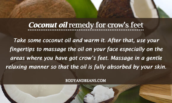 coconut oil remedy for crow's feet