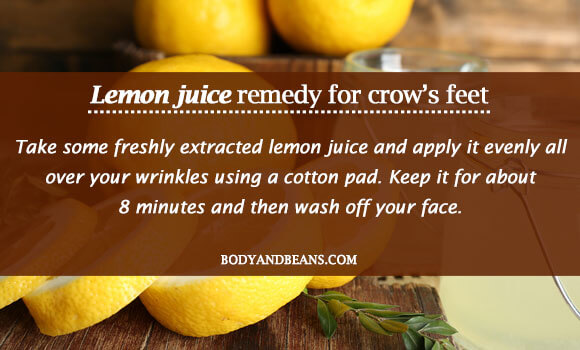 lemon juice remedy for crow's feet