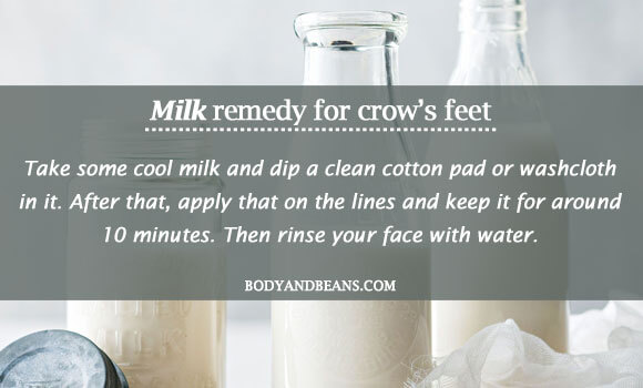 milk remedy for crow's feet