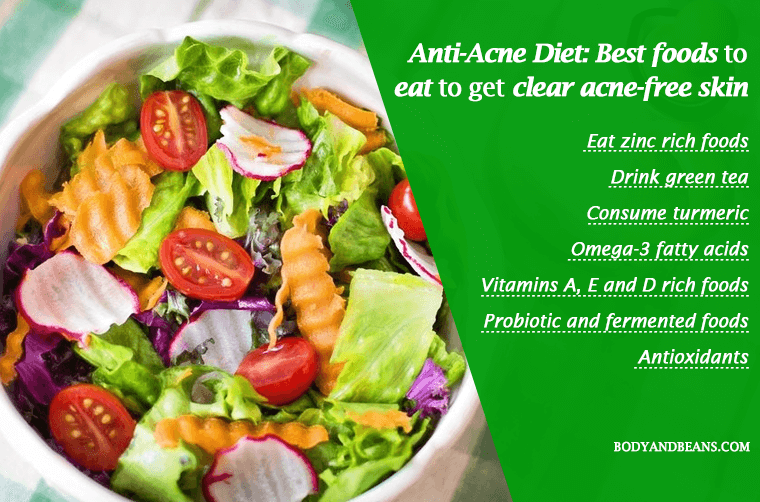 Anti-acne diet: foods to eat to get rid of acne